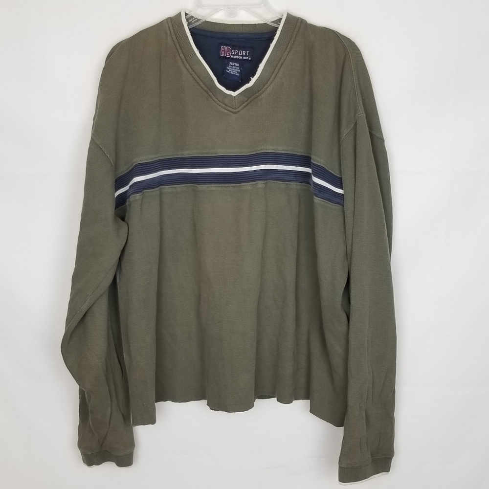 90's Y2K Vintage Harbor Bay Sport Striped Sweater Pullover Sz 2XLT Curvy Boho